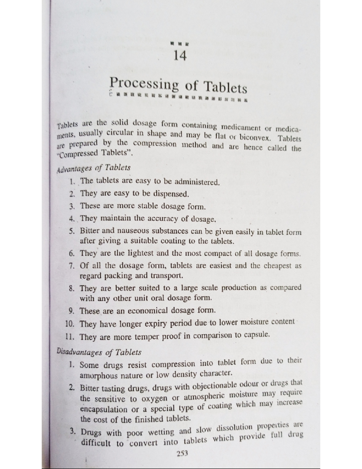 Defenition of tablets and types of tablets - Pharmacy - Studocu