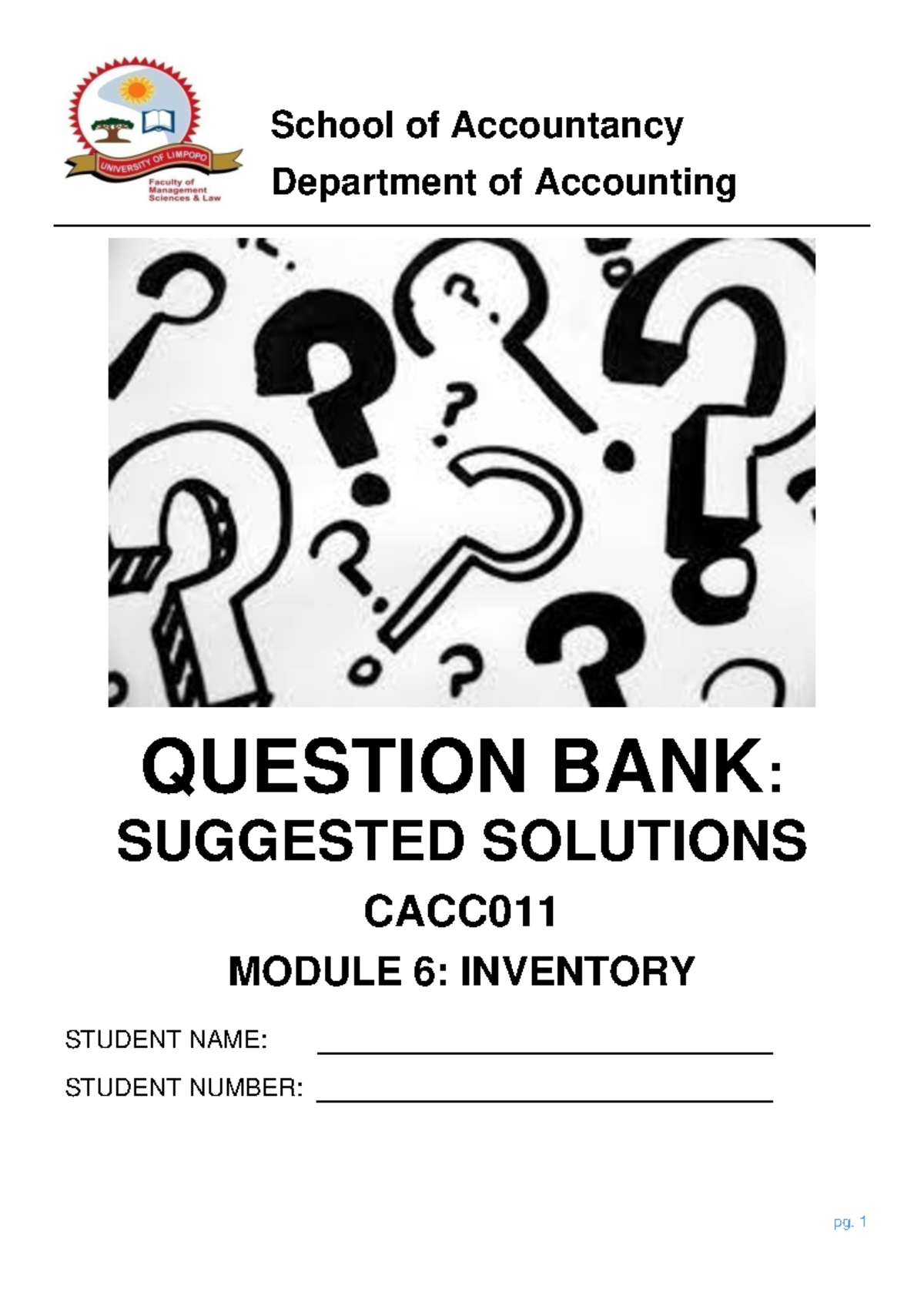 04.2 Module 6 - Inventory (Question Bank)(SS) - School of Accountancy ...