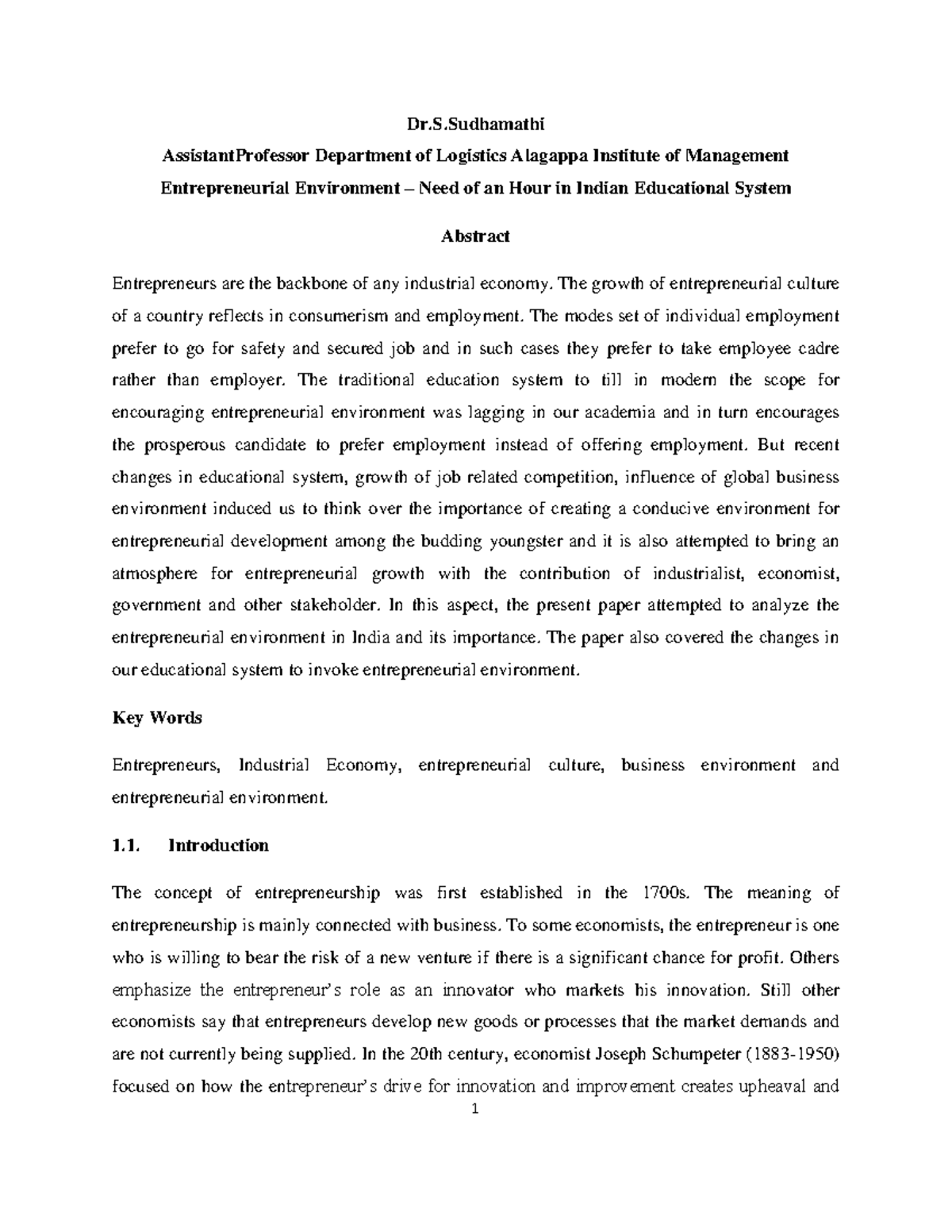 Entrepreneurial Environment pdf - Dr.S AssistantProfessor Department of ...