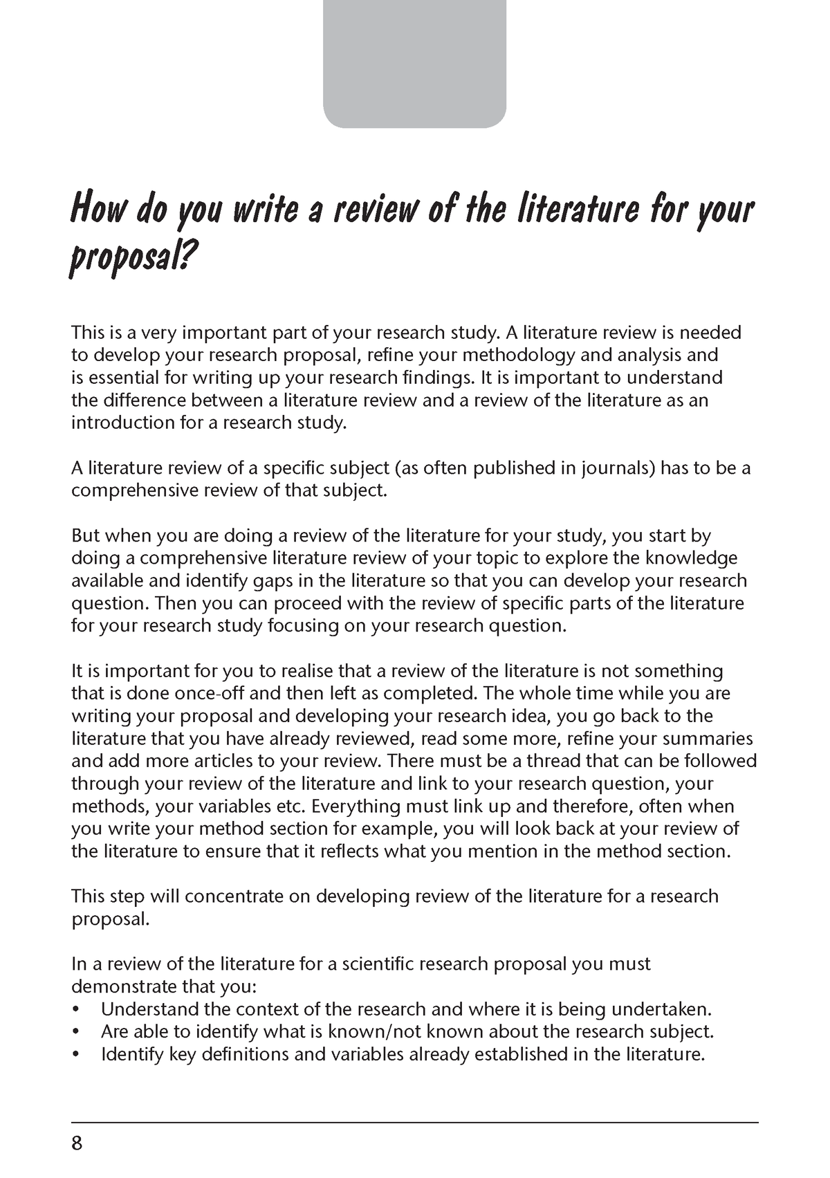 how to write literature review in proposal