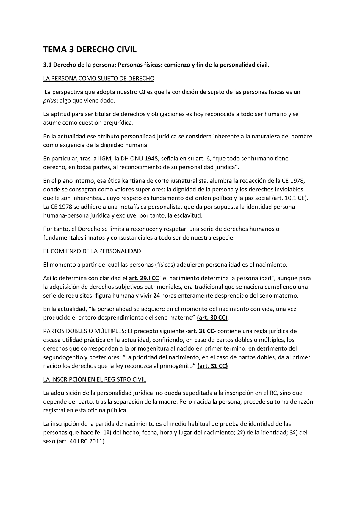 Tema 3 Derecho Civil - Apuntes Del Profesor Aurelio - TEMA 3 DERECHO ...