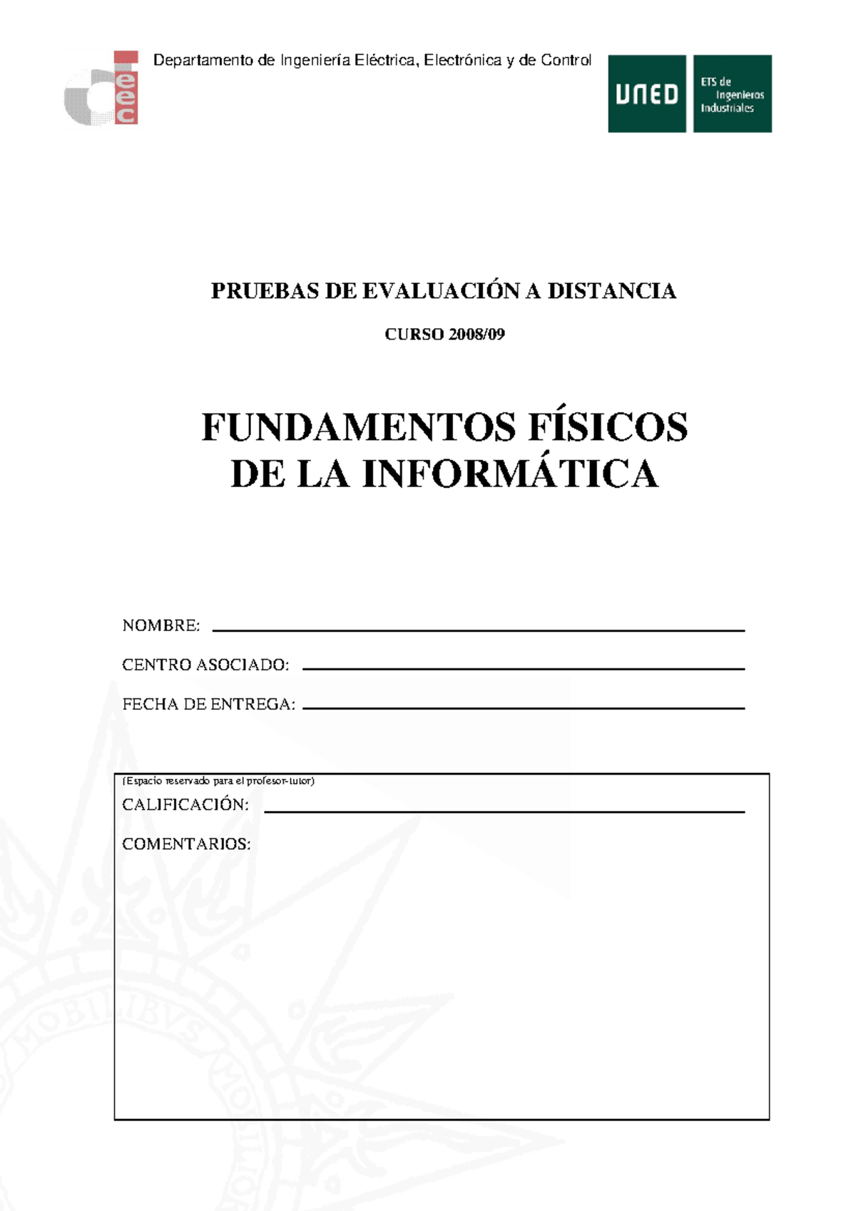 FFI PED0809 - fsdfs - Departamento de Ingeniería Eléctrica, Electrónica ...