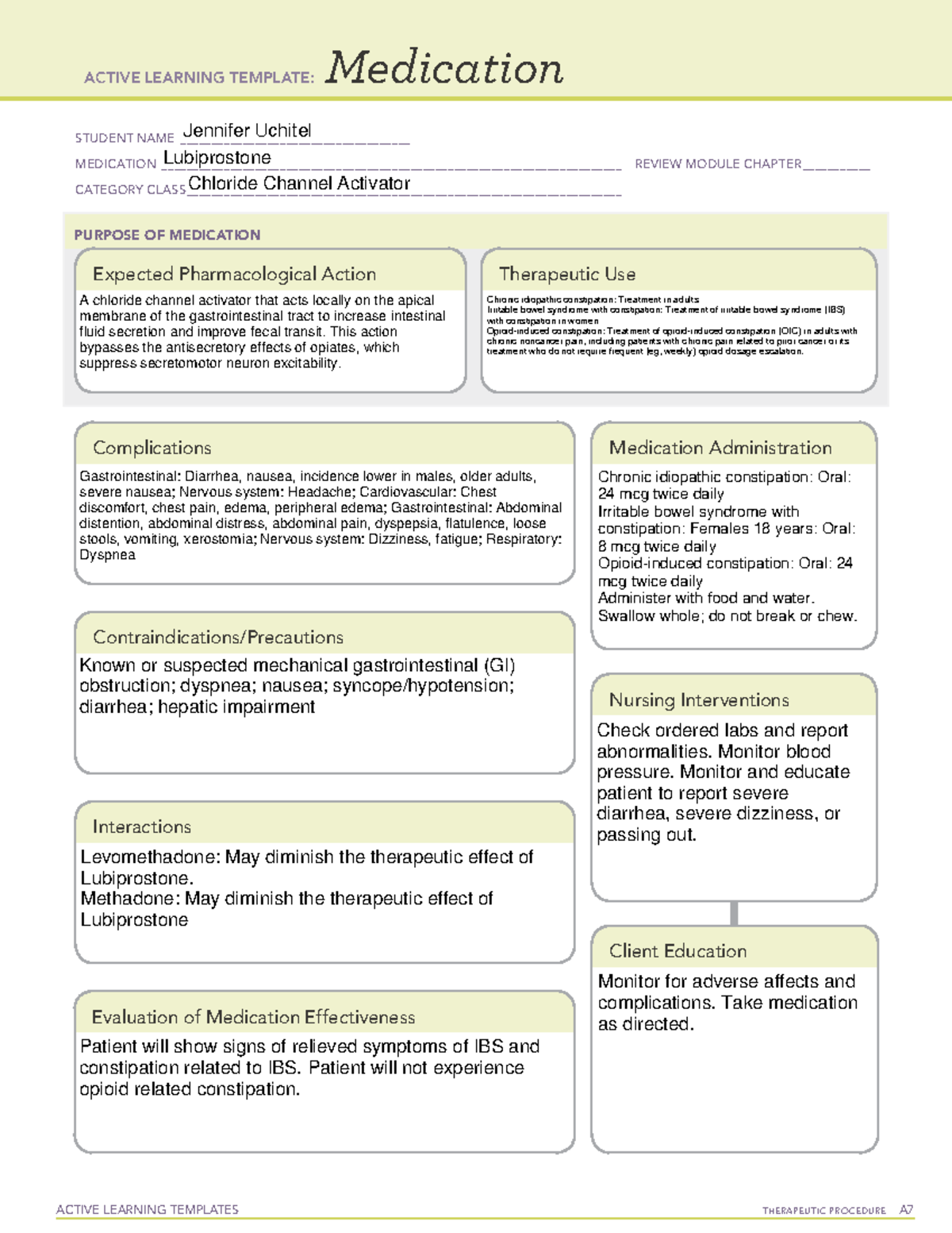 Lubiprostone - med sheet - ACTIVE LEARNING TEMPLATES THERAPEUTIC ...