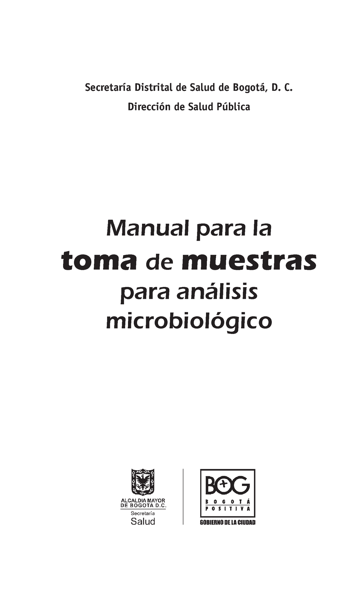 Manual Toma Muestras - Contiene Informacion Sobre La Tecnica De Toma De ...