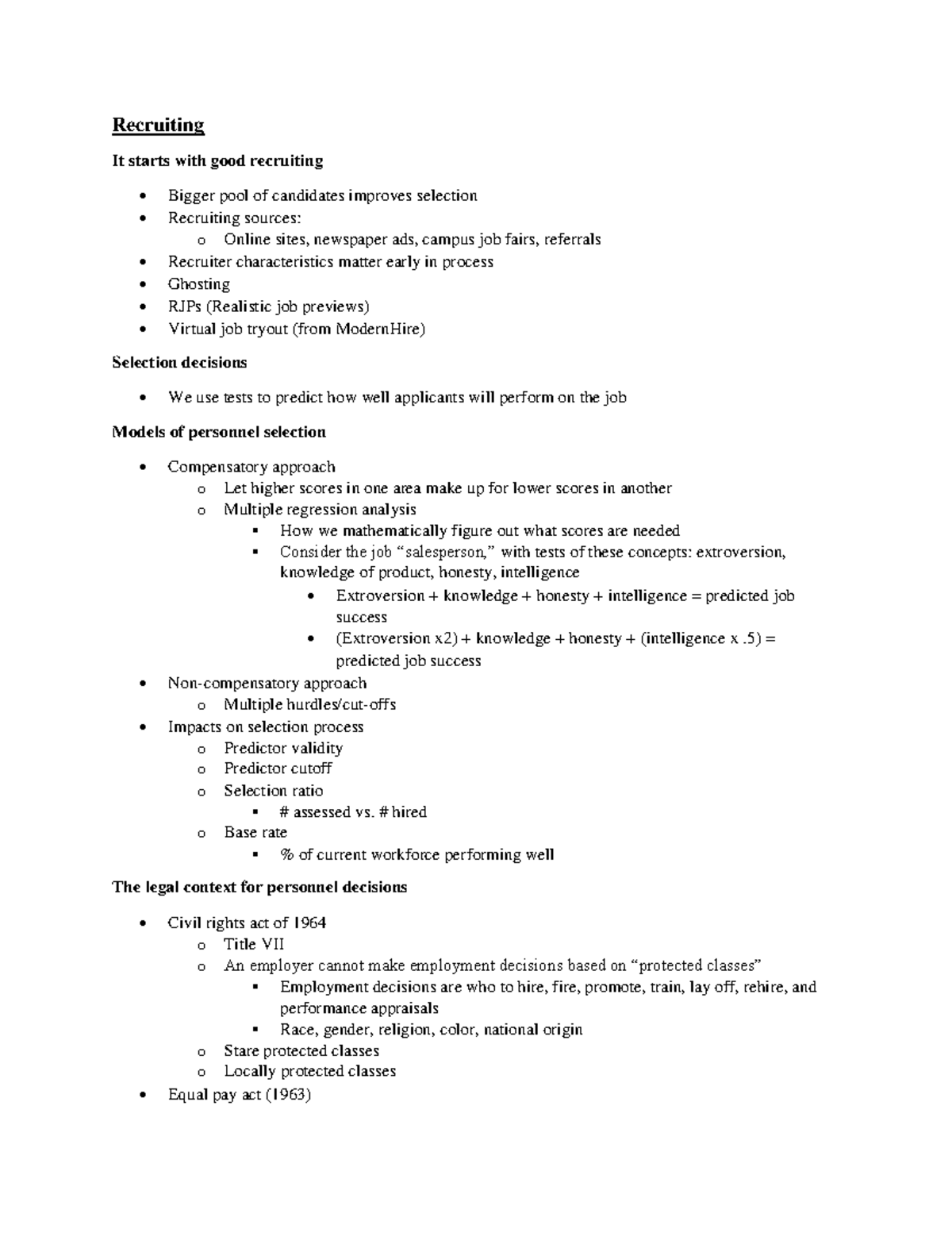 Recruiting - Recruiting It starts with good recruiting Bigger pool of ...