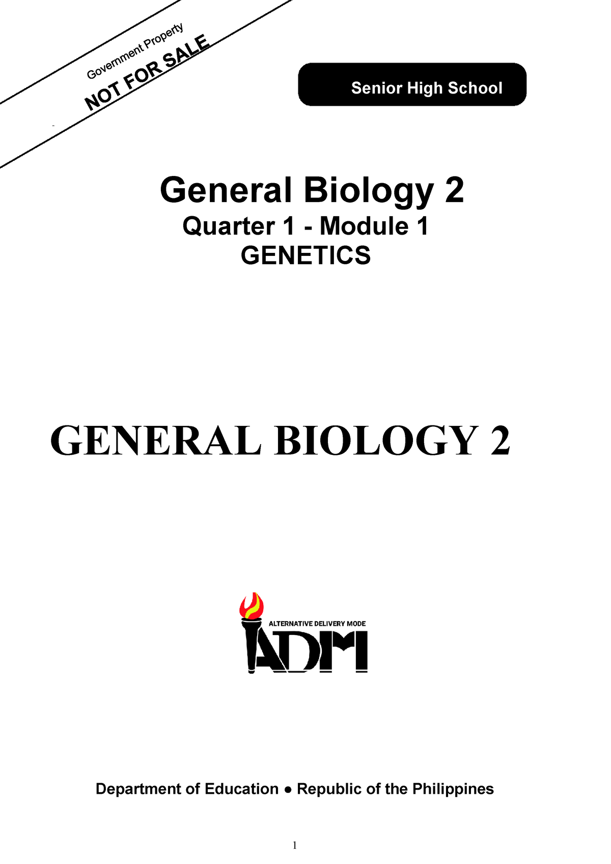 General Biology 2 Reviewer - NOT General Biology 2 Quarter 1 - Module 1 ...