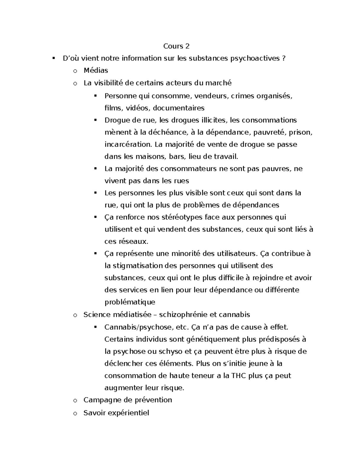 Cours Notes De Cour Cours Do Vient Notre Information Sur Les