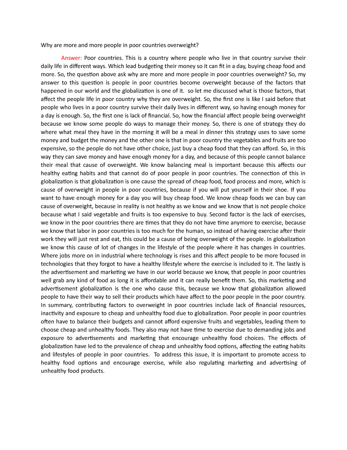 descriptive essay about poor