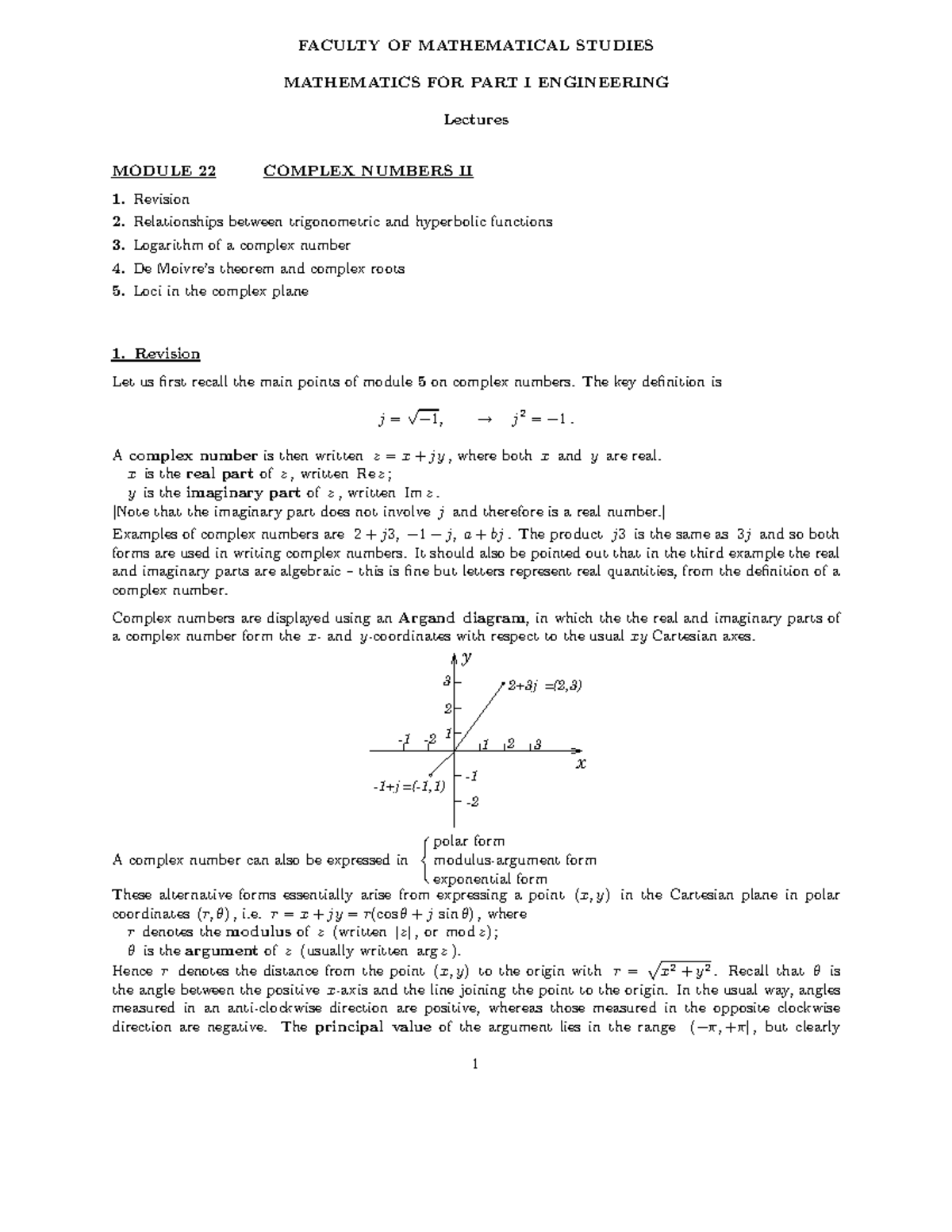 Lecture Notes Lecture 2 Complex Numbers Mathematics For Studocu