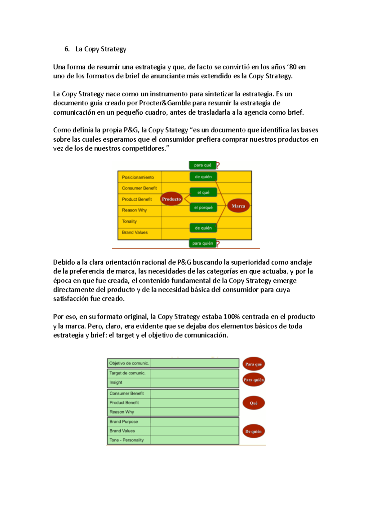 Módulo 6 - apuntes - La Copy Strategy Una forma de resumir una ...
