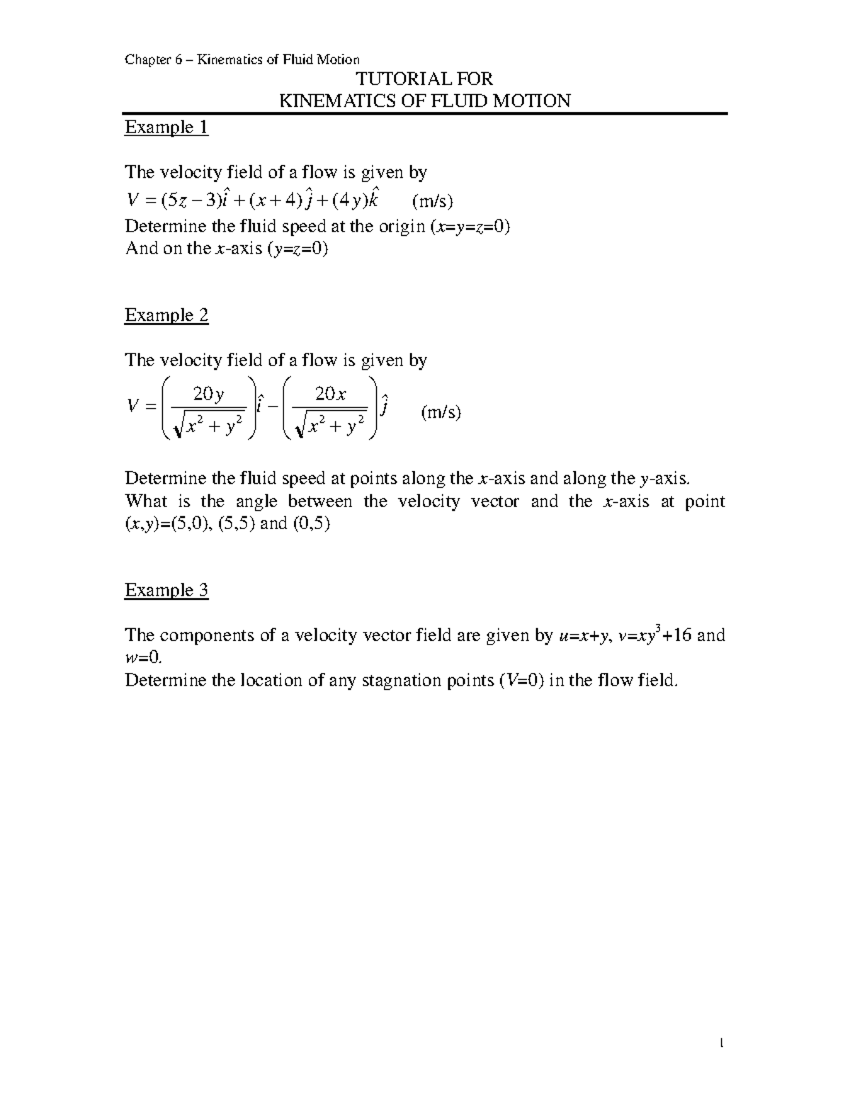 Velocity Field Tutor 1 Skmm 2313 Studocu