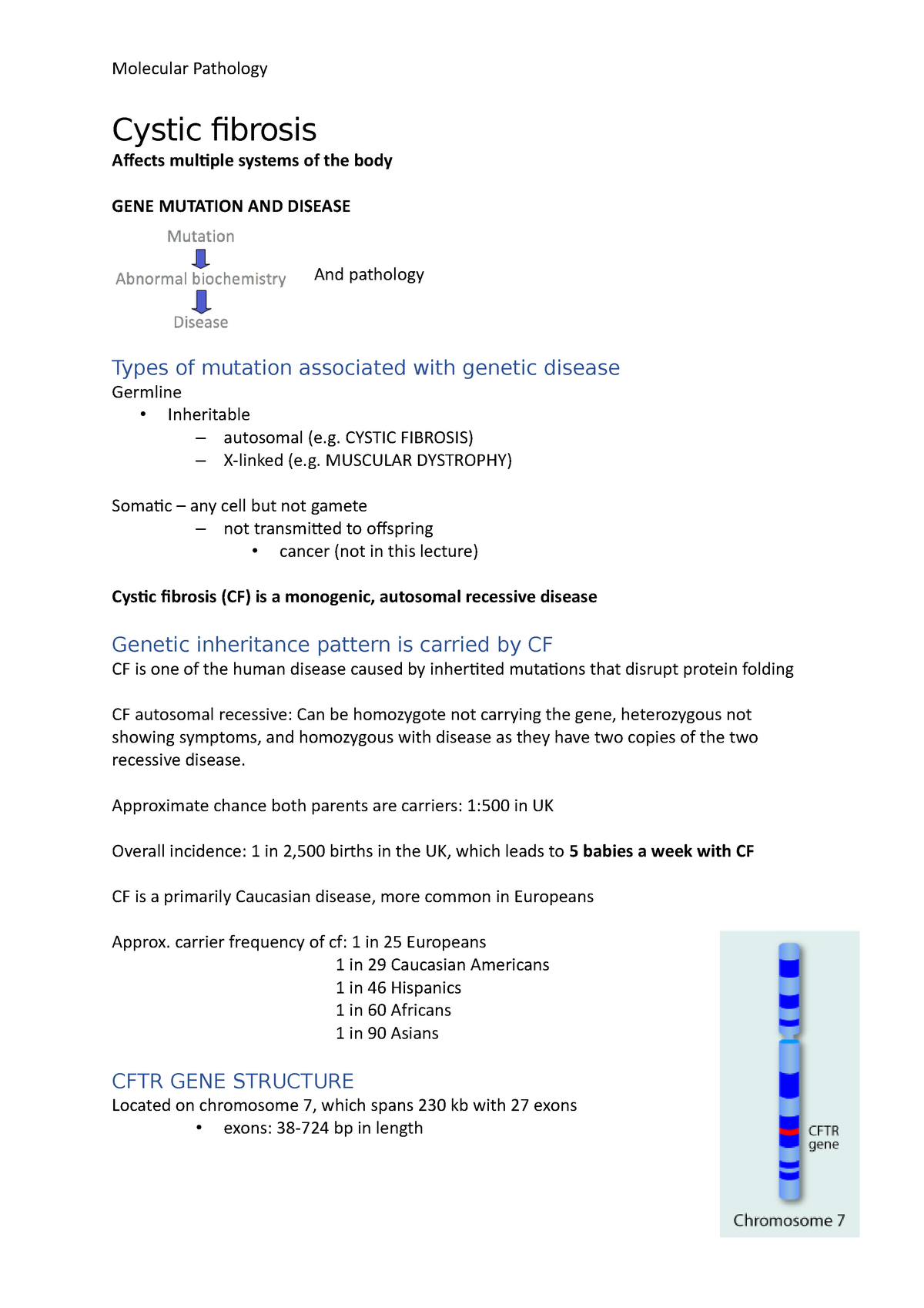cystic fibrosis and protein synthesis case study answers