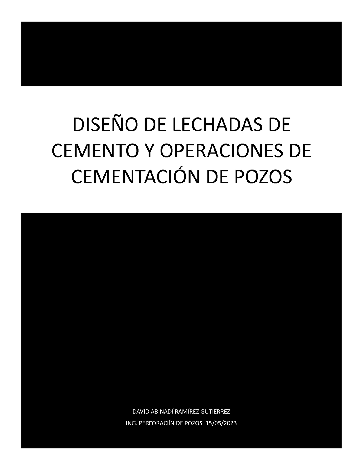 Diseño DE Lechadas DE Cemento Y Operaciones DE Cementación DE Pozos ...