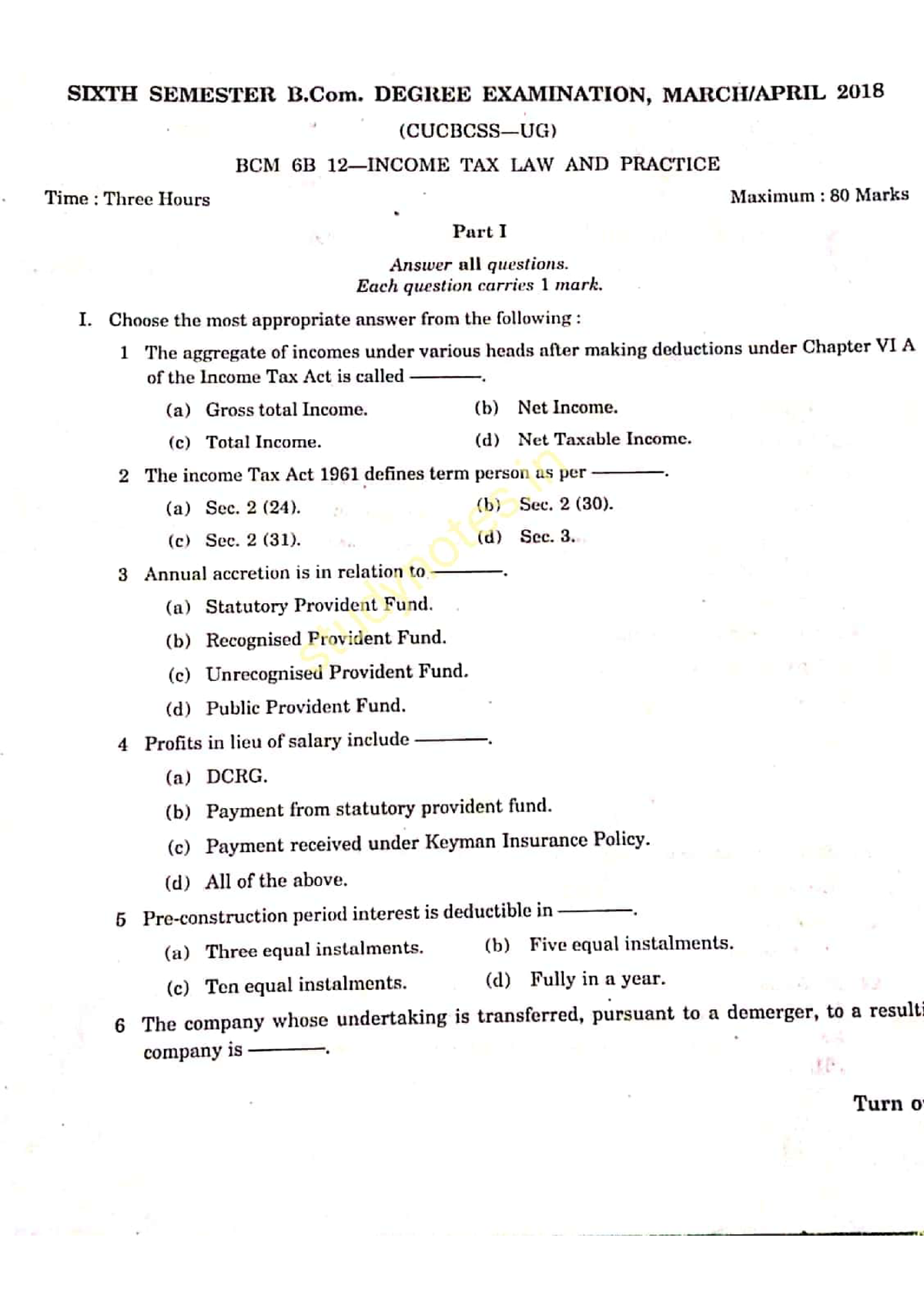 Income Tax Law And Practice Income Tax And GST Studocu