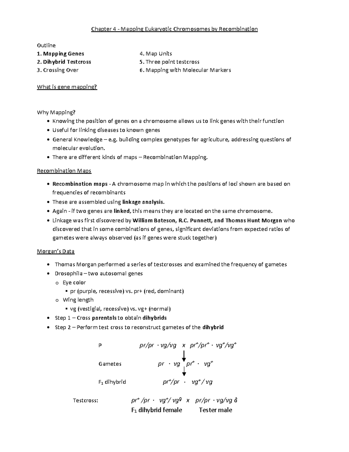 Chapter 4 - Mapping Eukaryotic Chromosomes - Chapter 4 - Mapping ...