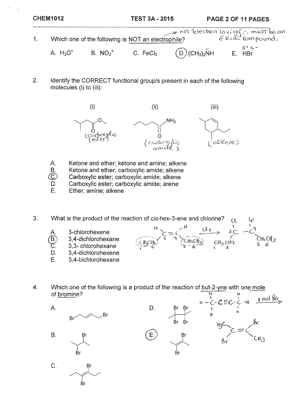 CHEM1012 A diag T3 2015 memo - CHEM 1012A - Studocu