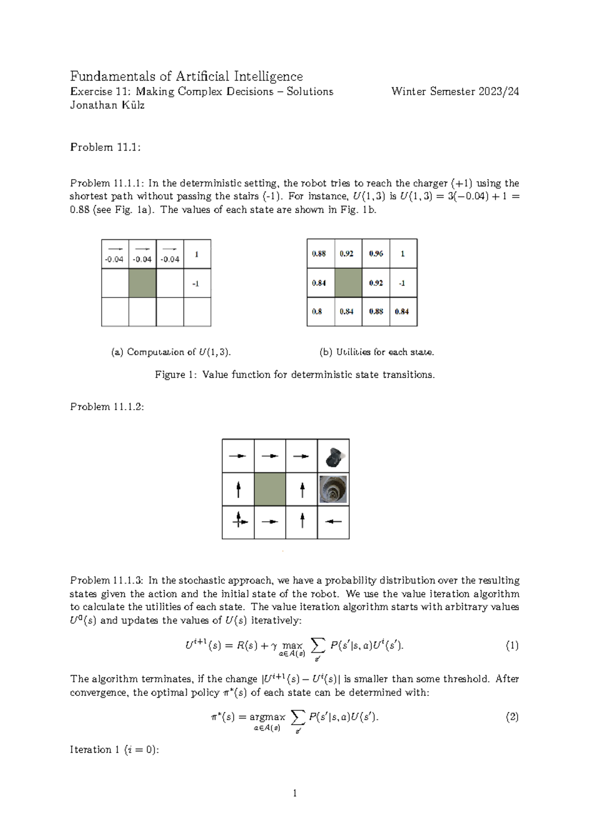 Exercise 11 solutions - Fundamentals of Artificial Intelligence ...