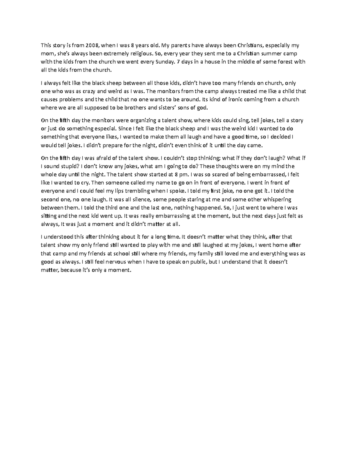 The Monster Narrative Essay First Draft Example - This story is from ...