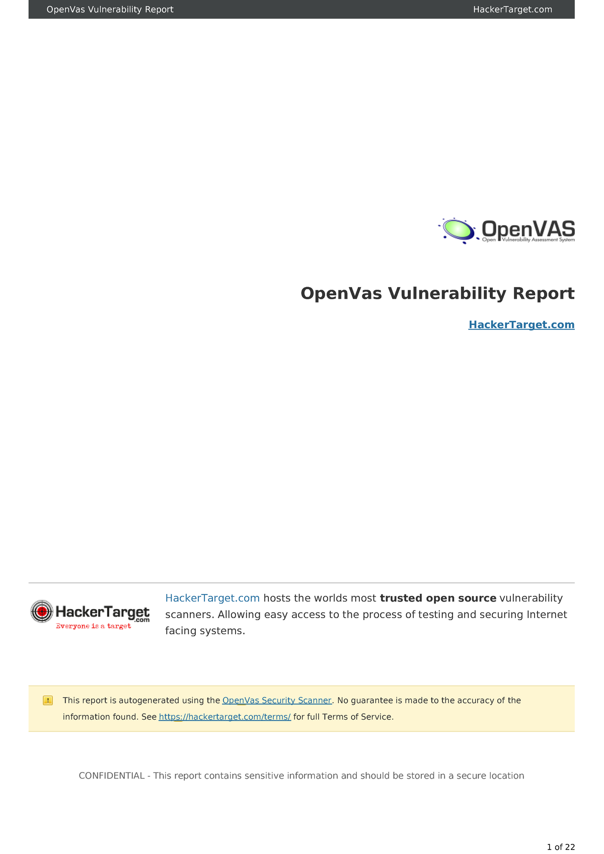 Sample-openvas-report - OpenVas Vulnerability Report HackerTarget ...