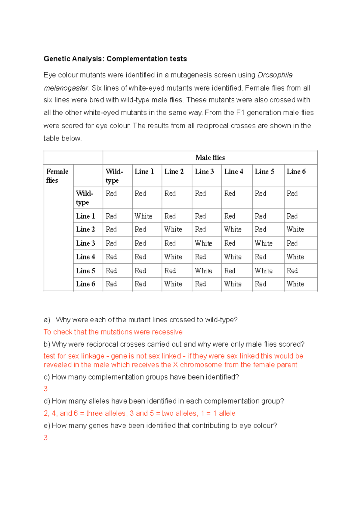GE Genetic Analysis - Complementation tests - Q&As - Genetic Analysis ...