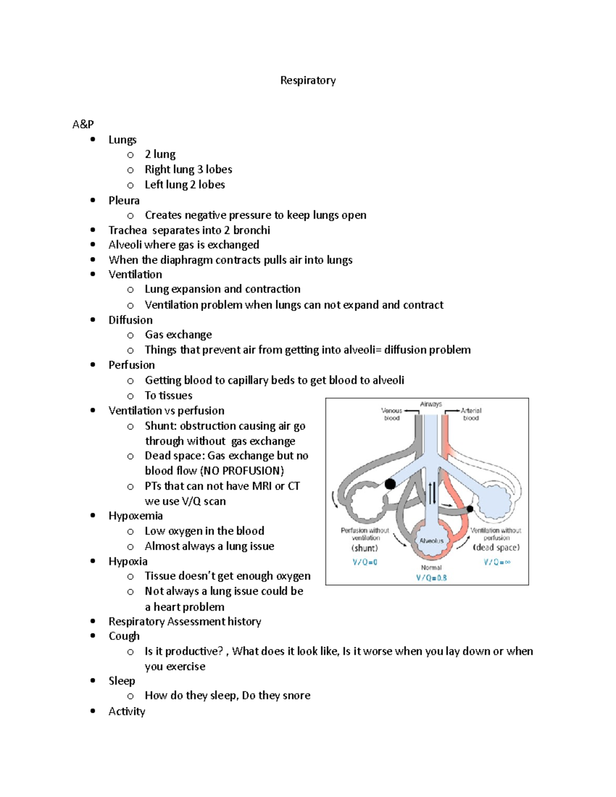 Exam 3 Study Guide- Respiratory A&P Lungs O 2 Lung O Right Lung 3 Lobes ...