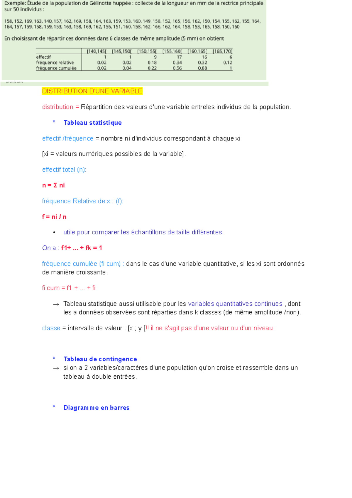 Distribution D'UNE Variable - DISTRIBUTION D'UNE VARIABLE distribution ...