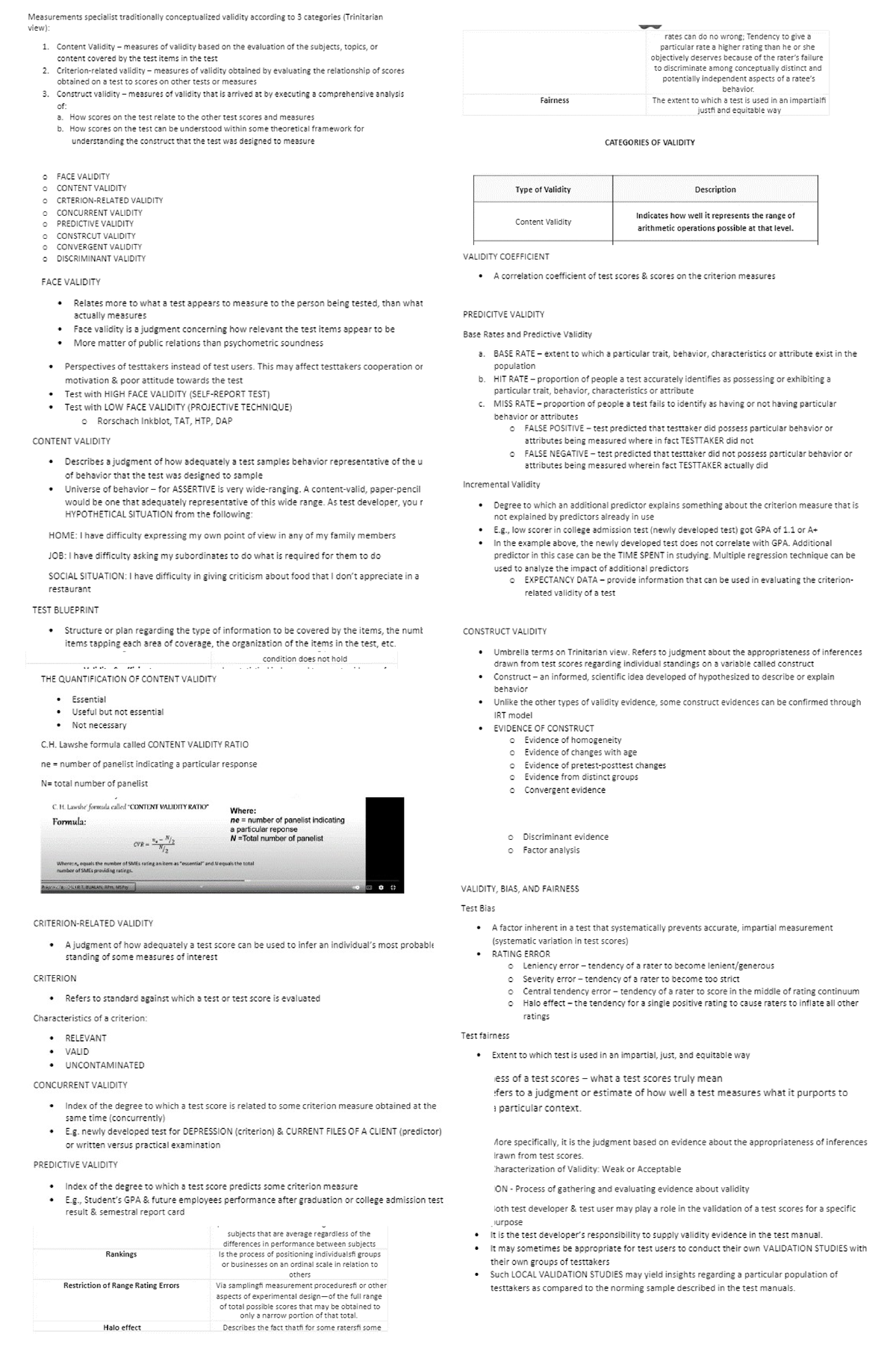 Chapter Psych Assessment Validity Bs Psychology Studocu