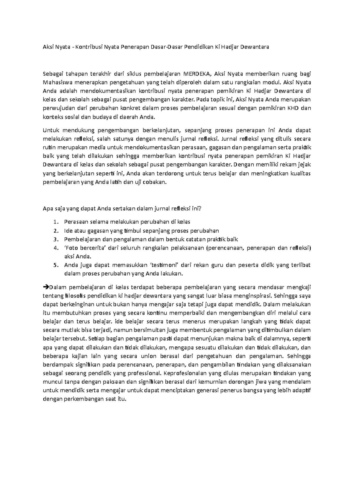 7. Aksi Nyata - PPG Prajab - Aksi Nyata - Kontribusi Nyata Penerapan ...