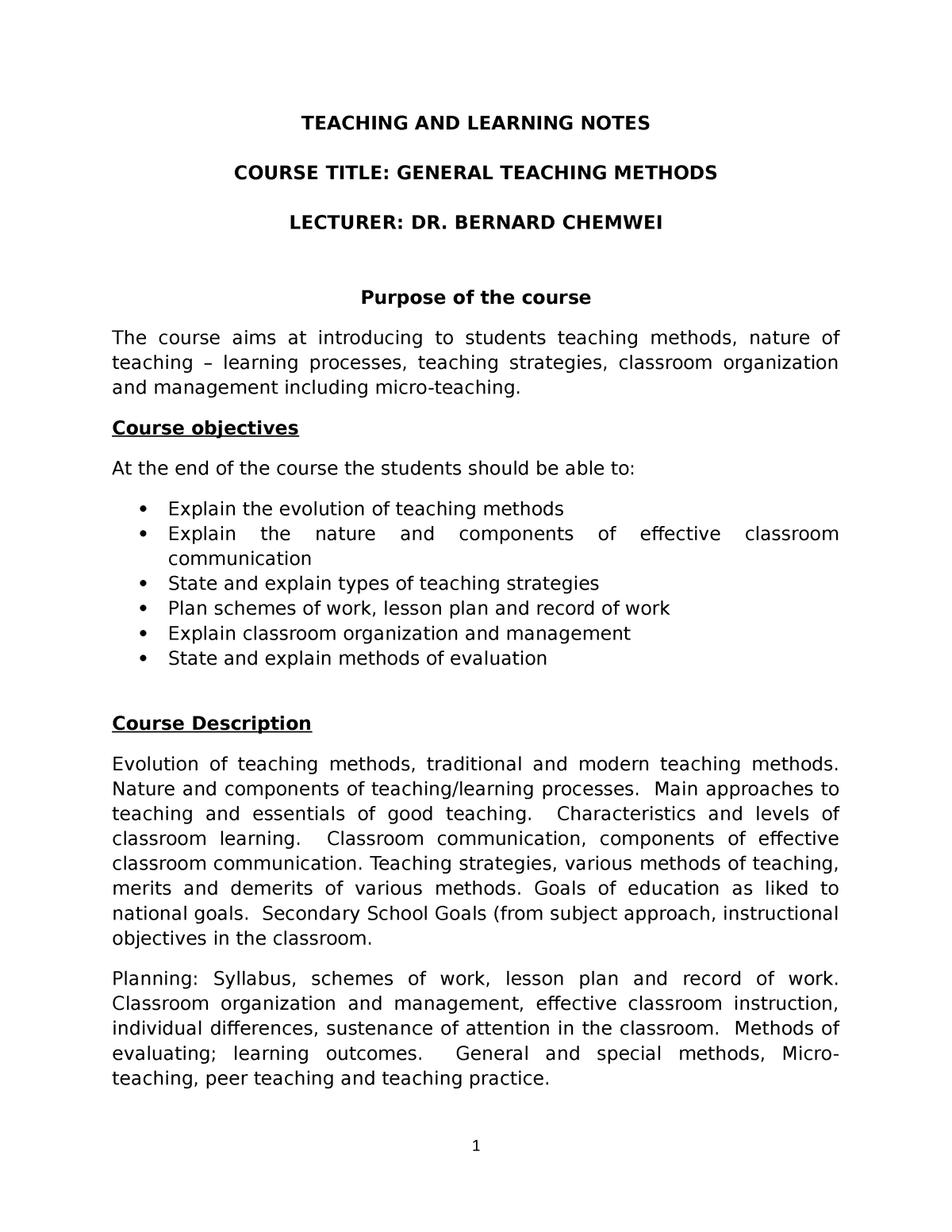 OLCreate: General Teaching Methods: Introduction to teaching and learning  materials