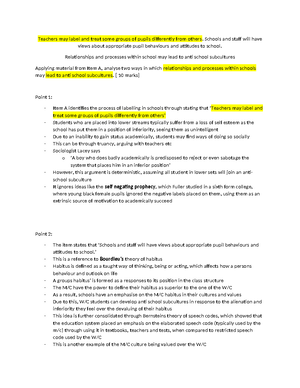 Education Perspectives Summary Grid - A Level Sociology – Perspectives ...