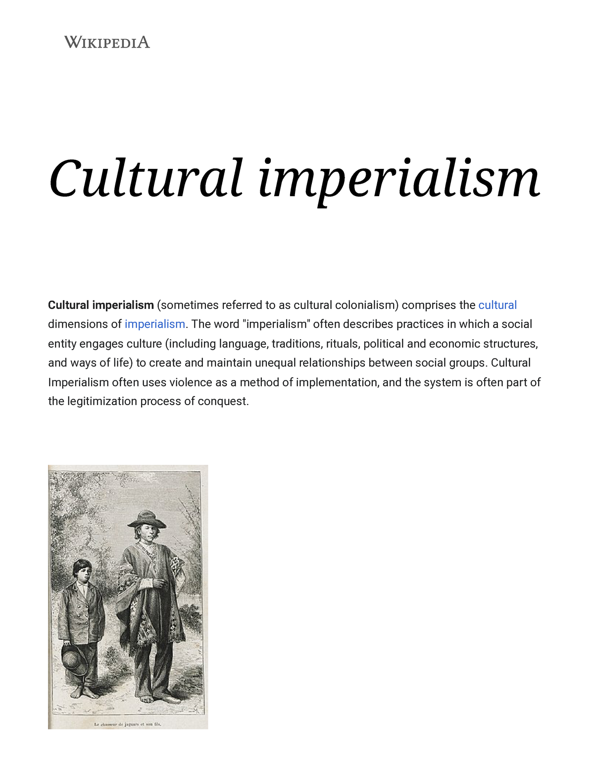 cultural imperialism native americans