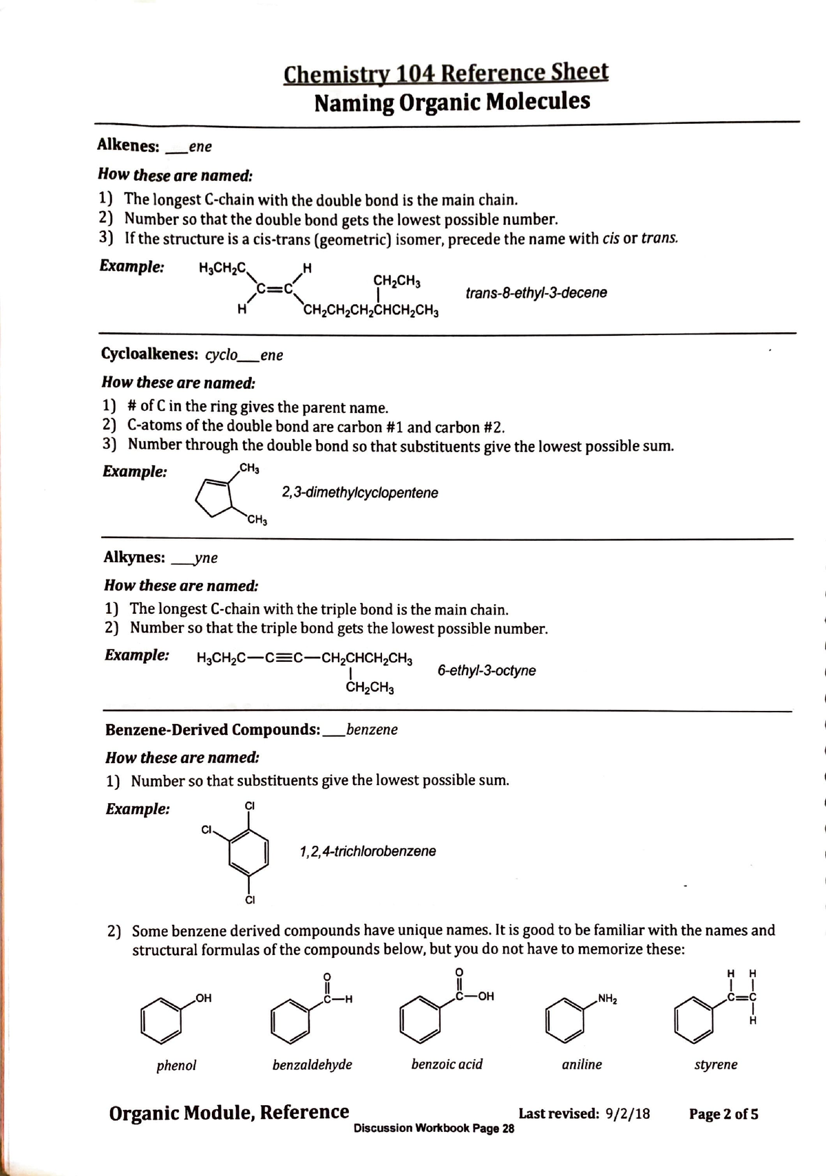 Chem Reference Sheets - CHEM 104 - Studocu