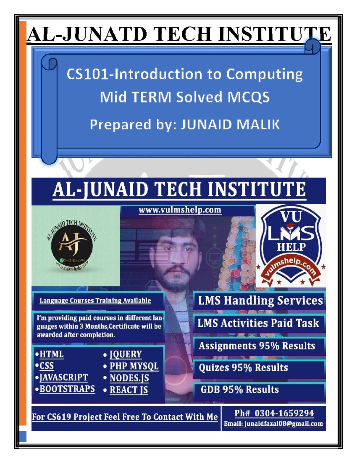 CS101 Midterm Solved MCQS By Junaid - 1 Drive Is An Example Of A) Grid ...