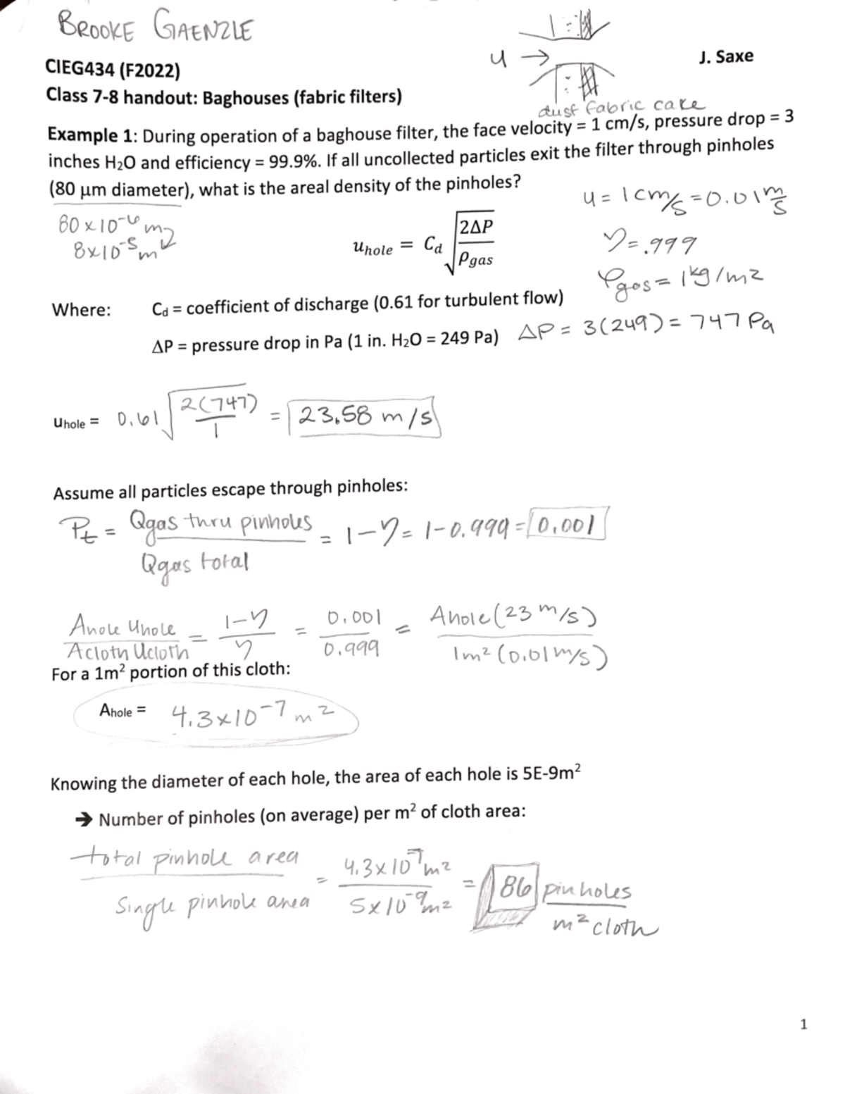 Baghouses practice problems - CIEG434 - Studocu