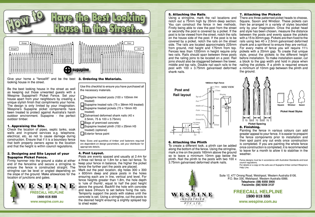 Fence Picket Install Sheet Attaching the Rails. Using a stringline