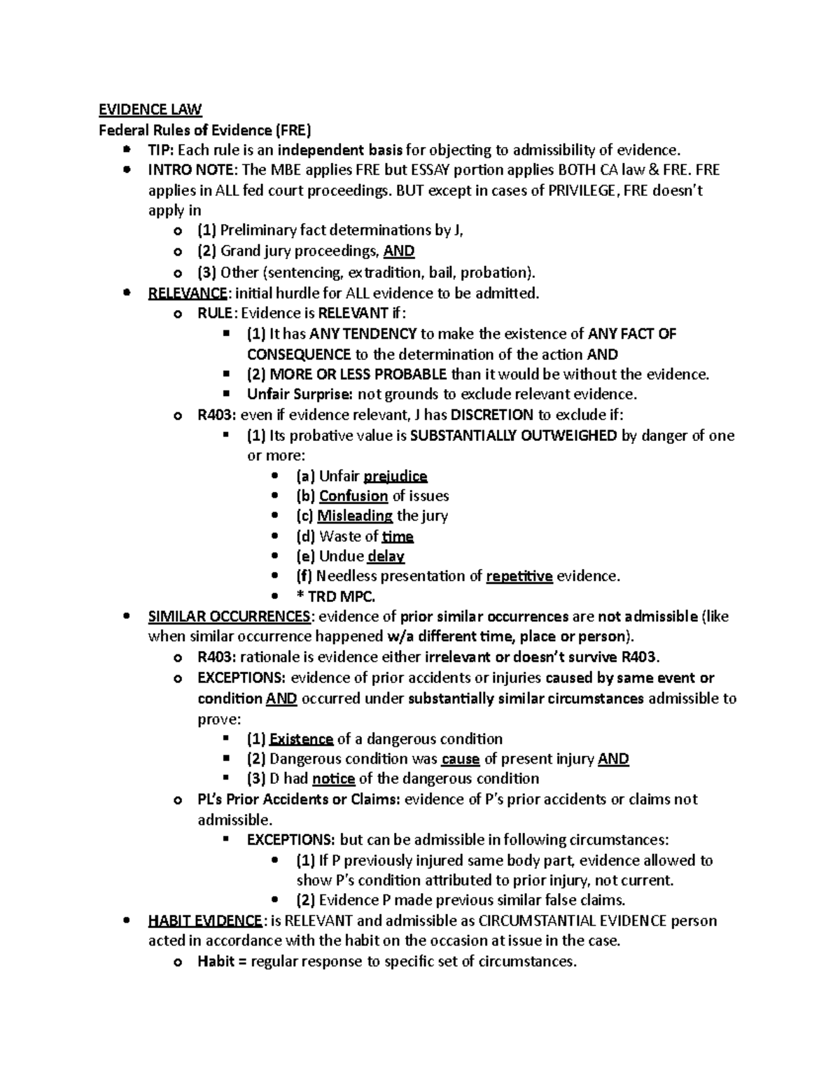 bar-exam-evidence-law-outline-for-bar-exam-for-evidence-evidence