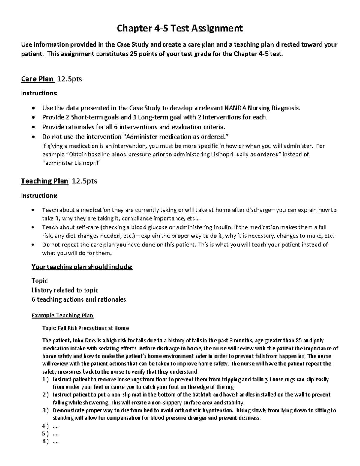 Chapter 4-5 Test Assignment - This assignment constitutes 25 points of ...