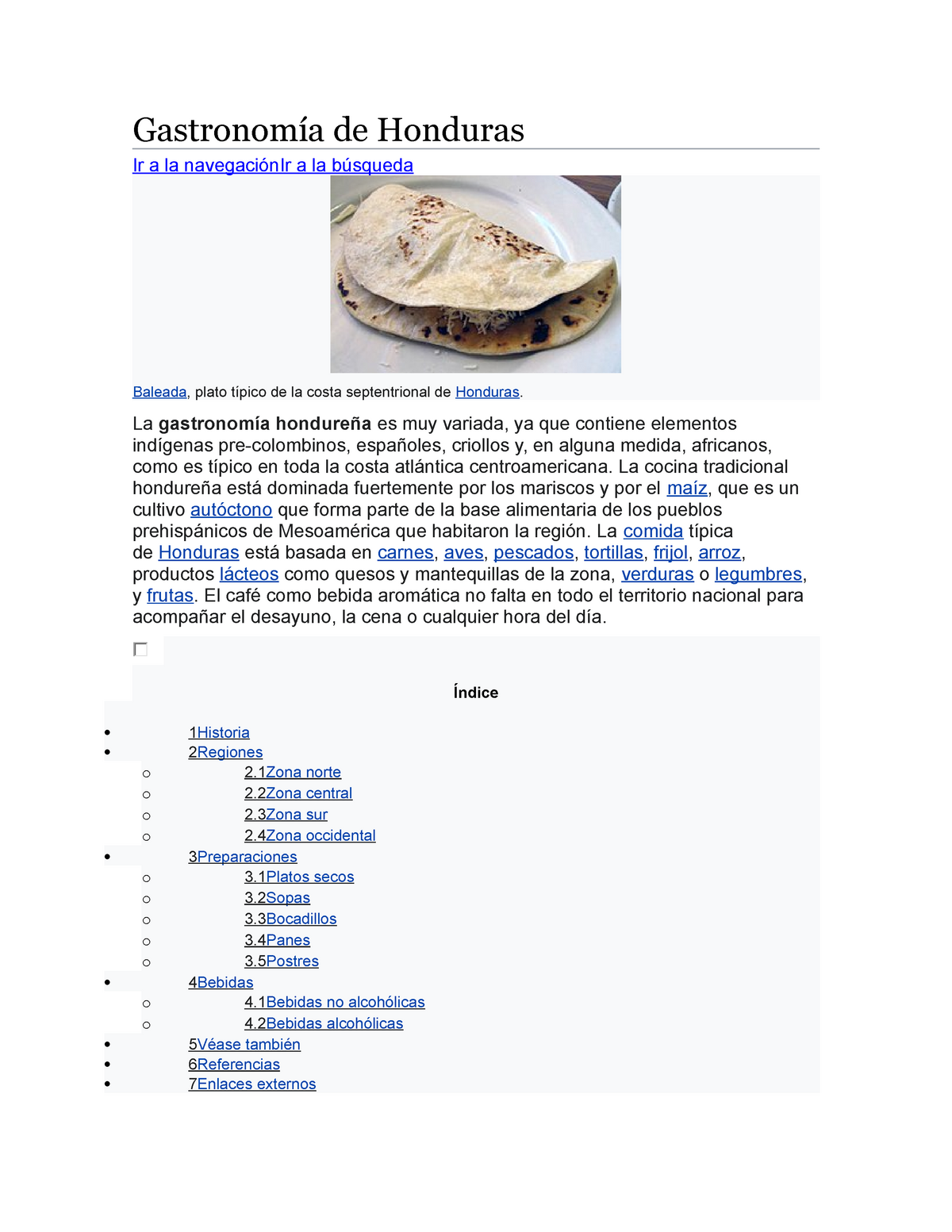 Gastronomía de Honduras - La gastronomía hondureña es muy variada, ya que  contiene elementos - Studocu