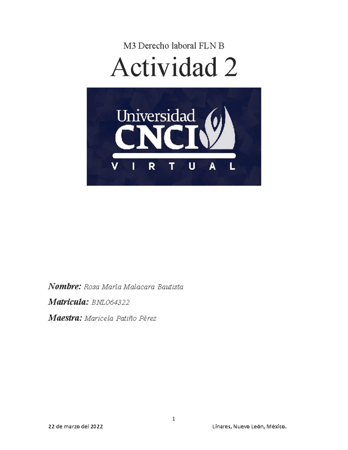 Actividad 2 - M3 Derecho Laboral FLN B - M3 Derecho Laboral FLN B ...