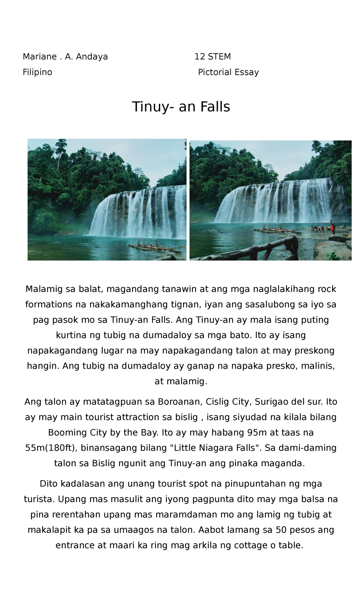 example of pictorial essay tagalog