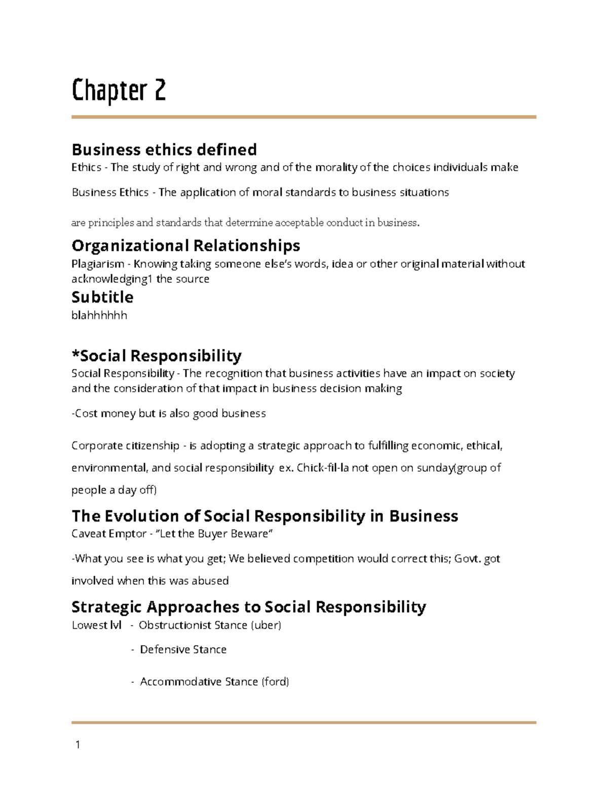 Chapter 2 - David Herst - Chapter 2 Business ethics defined Ethics ...