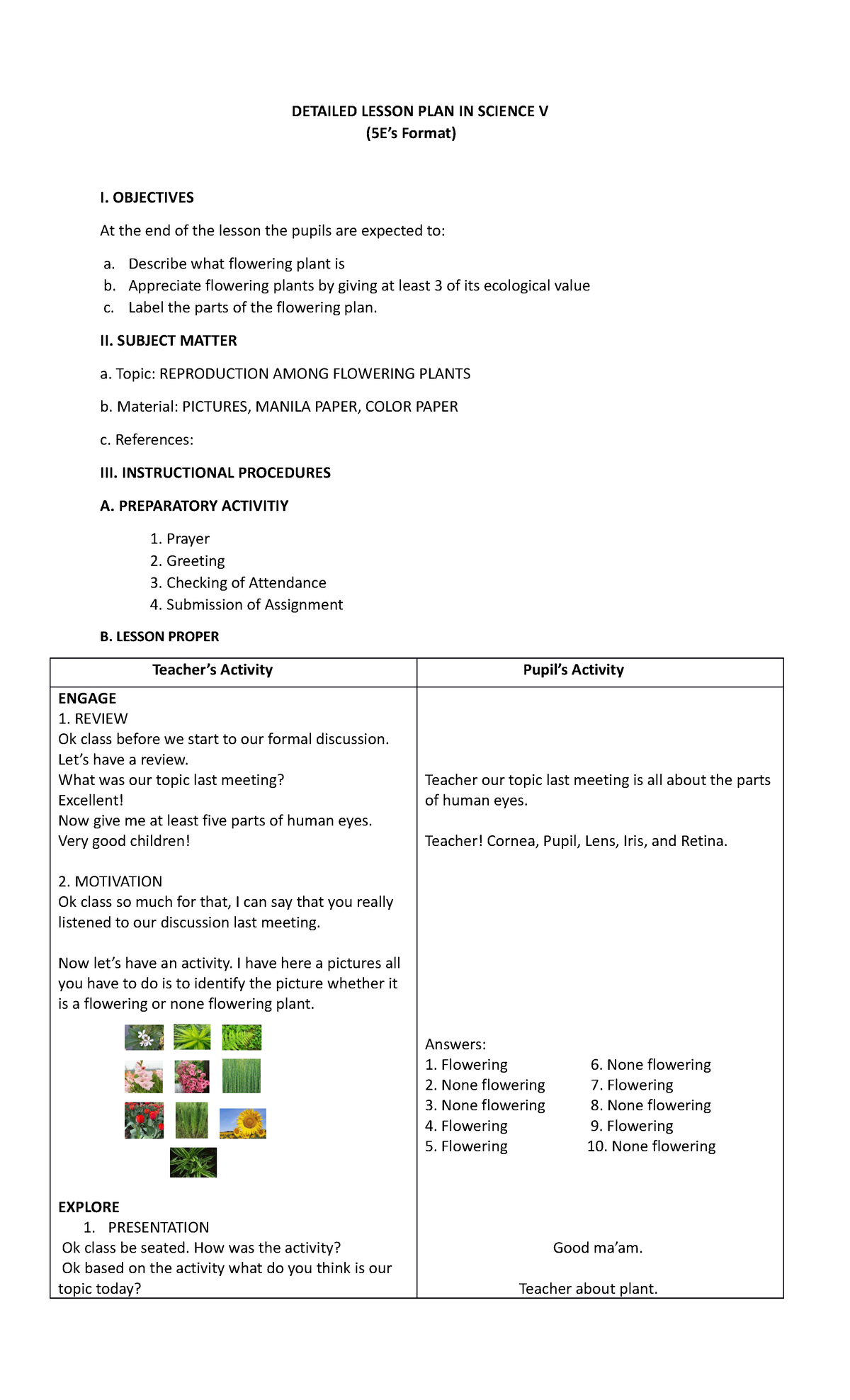 5e S Lesson Plan Final Be Guided Detailed Lesson Plan In Science V
