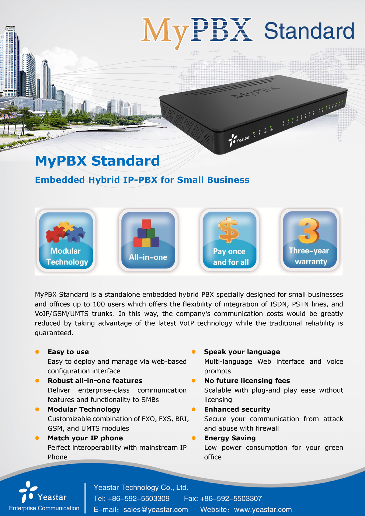 My PBX Standard Datasheet En - MyPBX Standard Embedded Hybrid IP-PBX ...