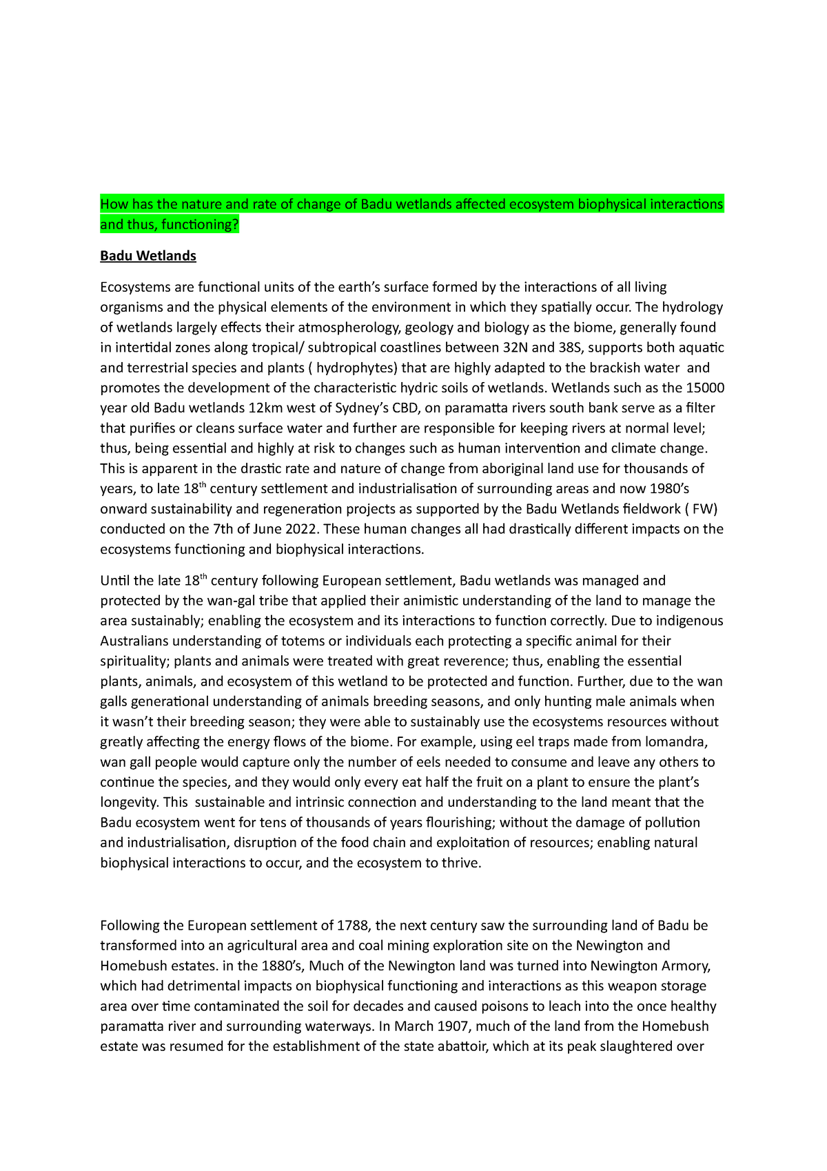 nature geography essay