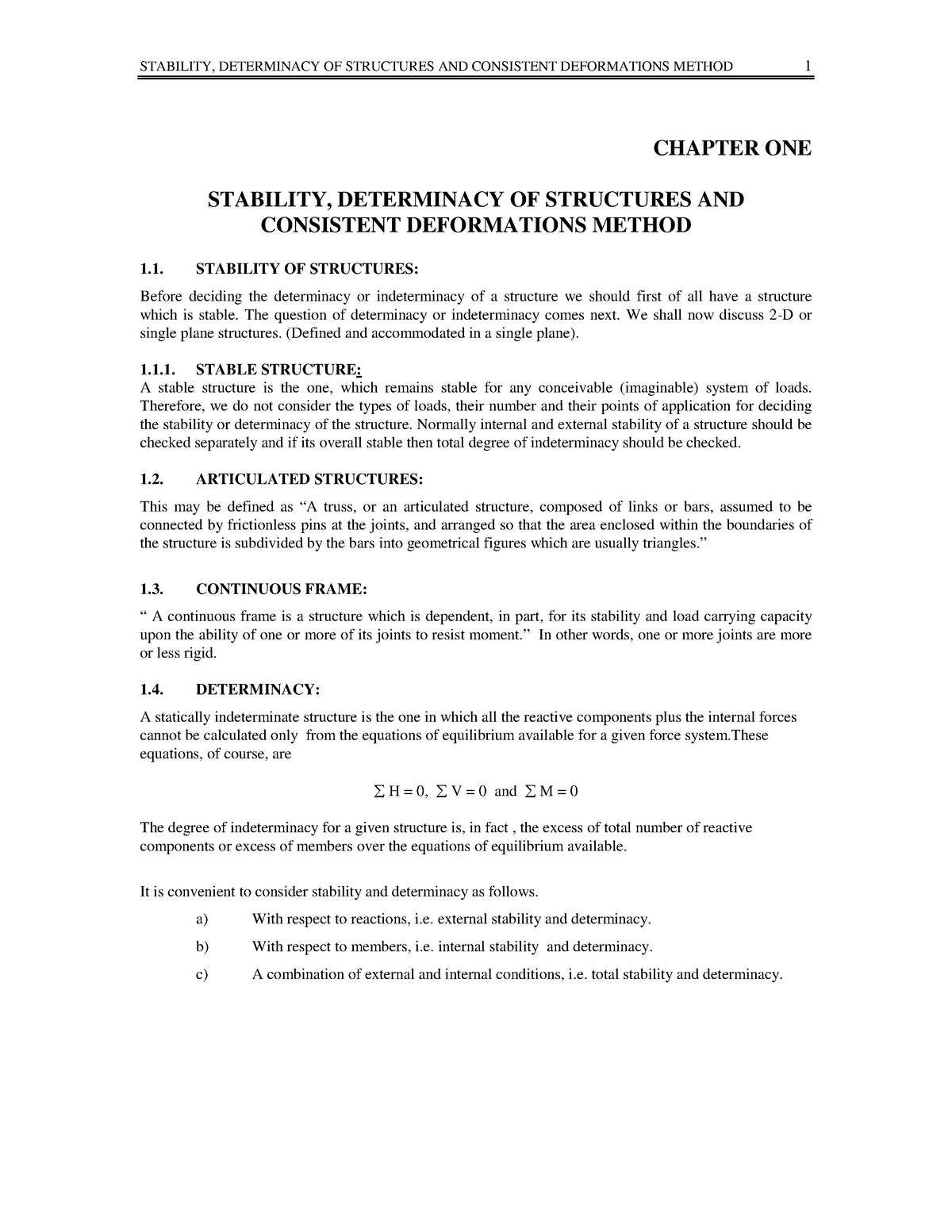 Stability Determinacy OF Structures AND - ####### STABILITY ...