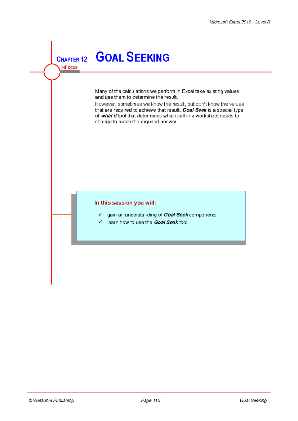 Goal Seeking Problem - CHAPTER 12 GOAL SEEKING Many of the calculations ...