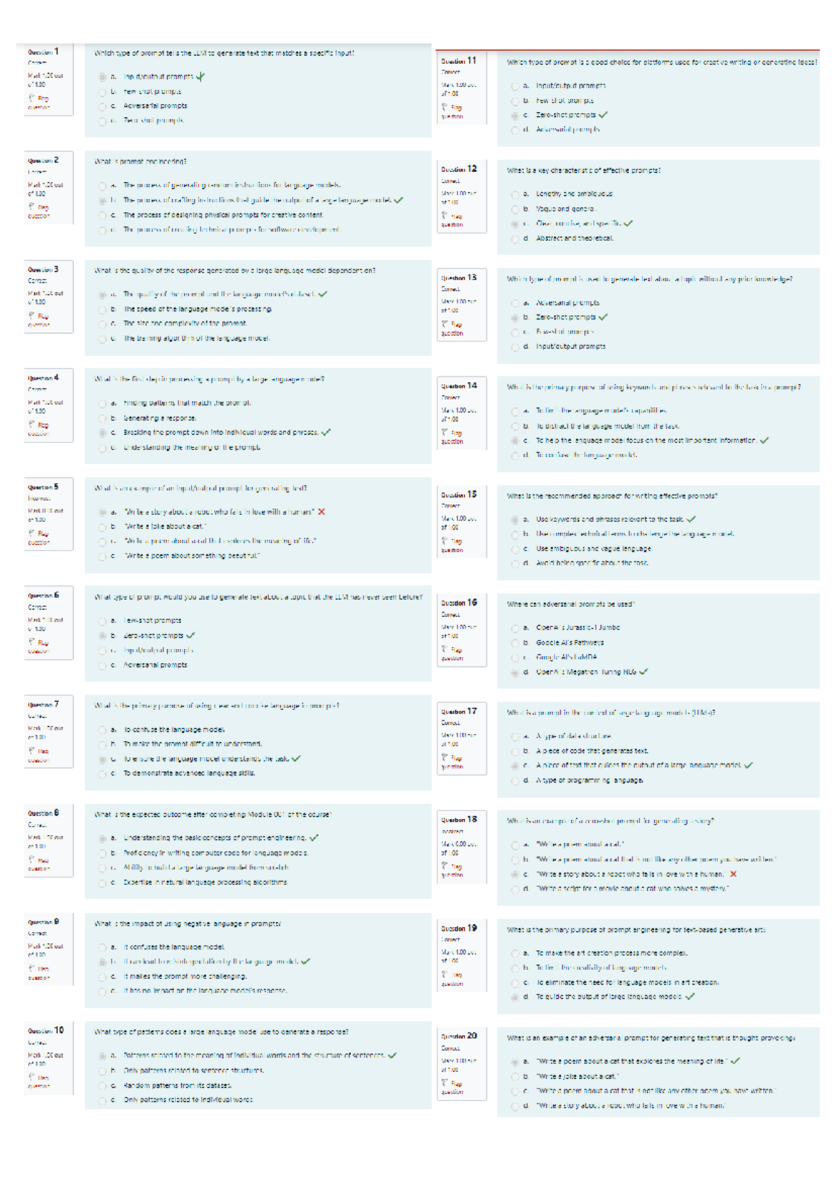 UGRD-AI6100-2333T Prelim Quiz 1 Practices - AI6100 AI: Prompt ...