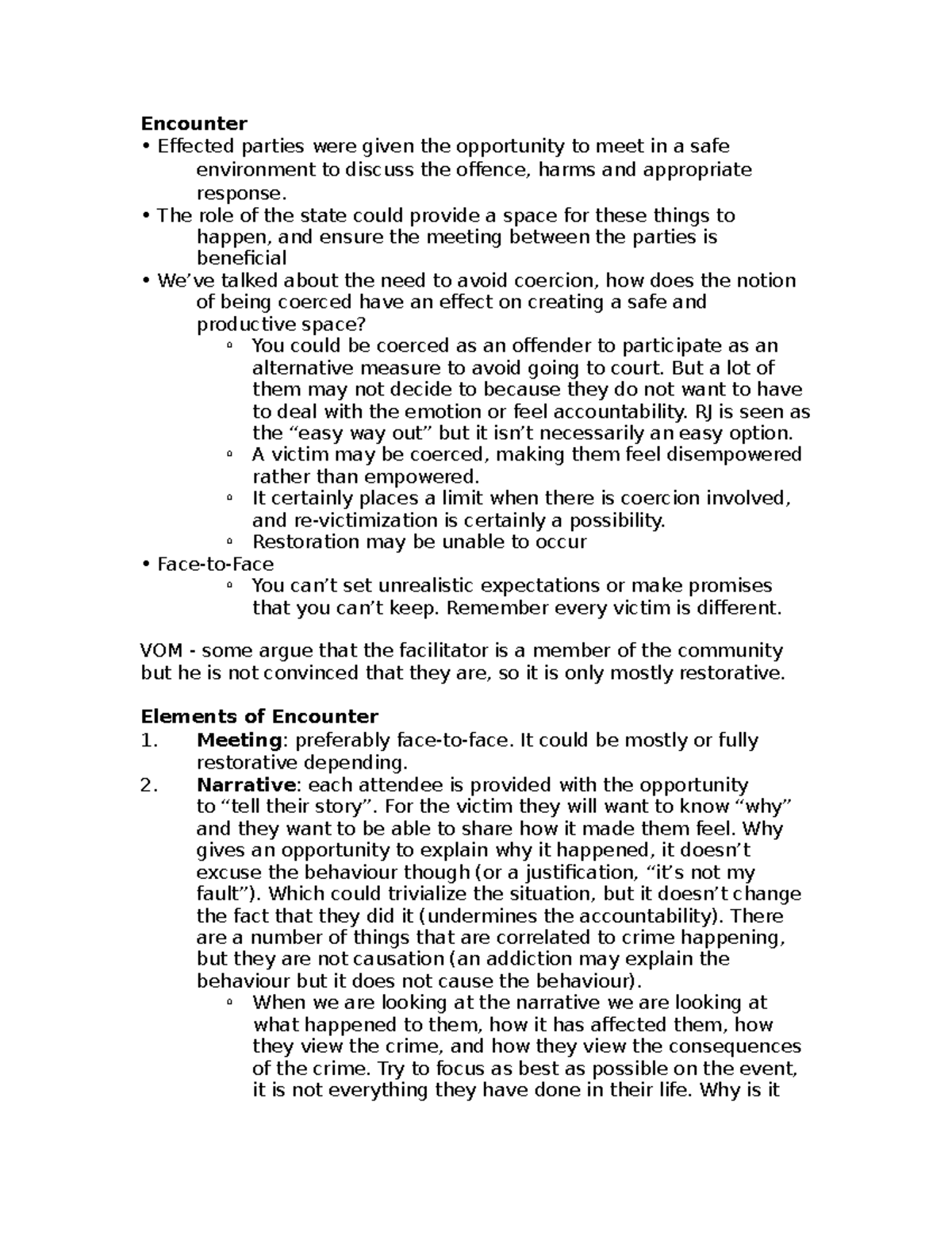 Js318 Lecture notes 11-12 - Encounter • Effected parties were given the ...