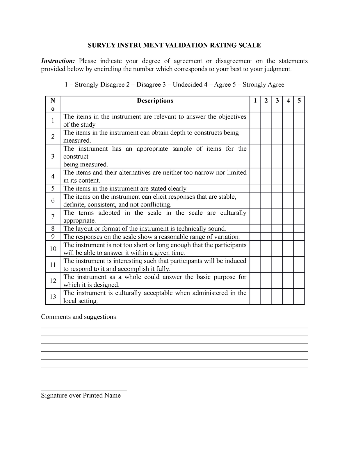 chapter 3 research instrument questionnaire