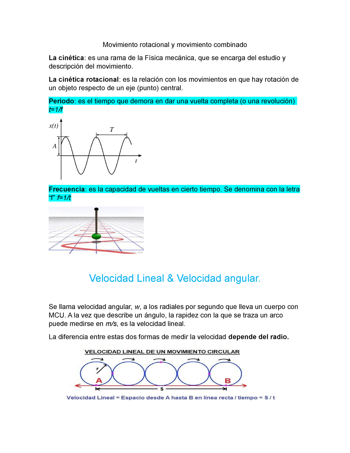 Movimiento Rotacional Y Movimiento Combinado - La Cinética Rotacional ...